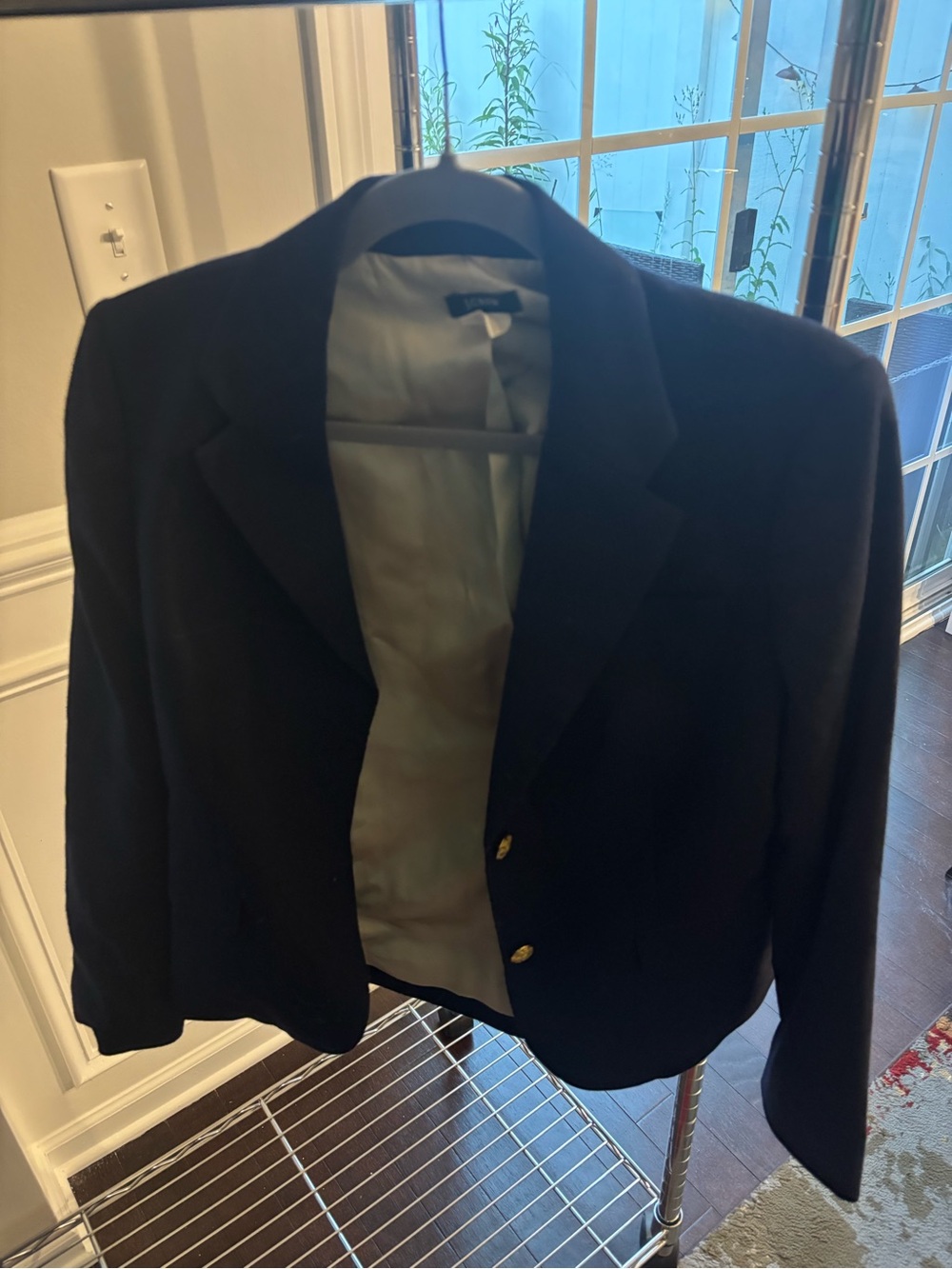 J. Crew Women's Black Blazer with Gold Buttons